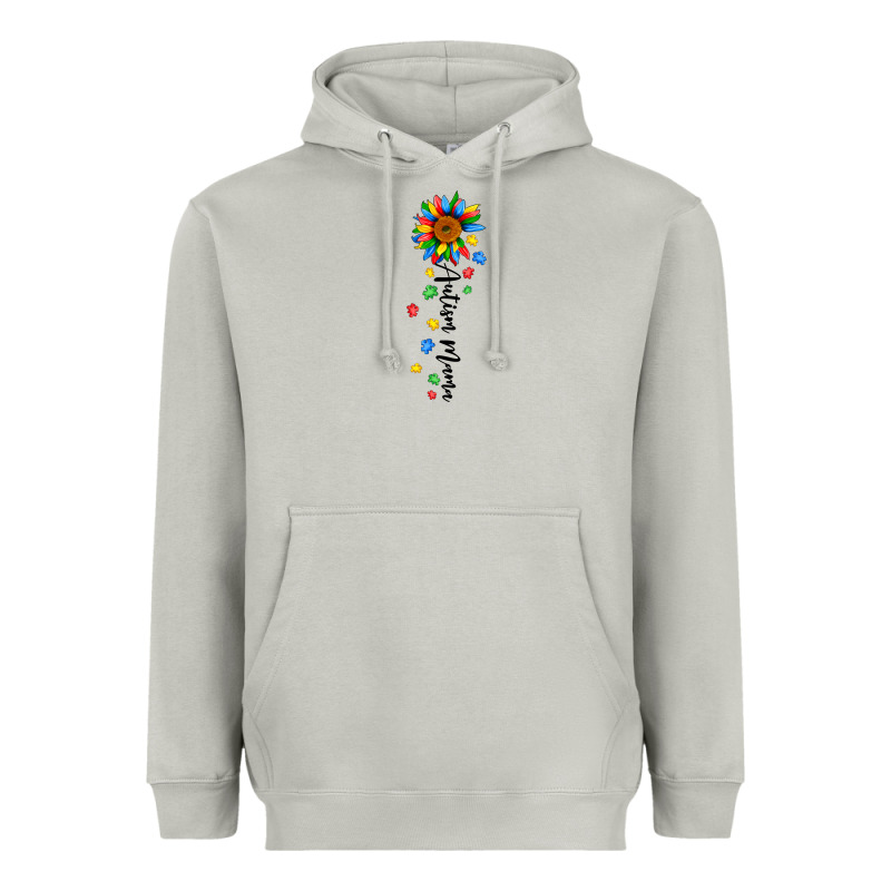 Autism Mama Sunflower Black Heavyweight Hoodie by JahusDesignShop | Teevron