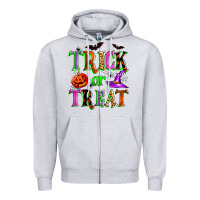 Heather Grey trick or treat Zipper Hoodie - Zillion Design Studio
