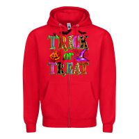 Red trick or treat Zipper Hoodie - Zillion Design Studio