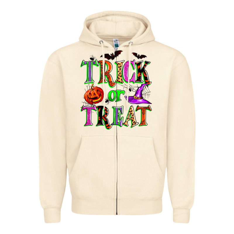 Trick Or Treat Zipper Hoodie by Zillion Design Studio | Teevron