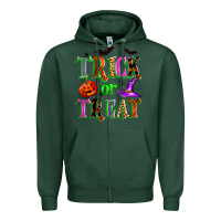 Sports Green trick or treat Zipper Hoodie - Zillion Design Studio