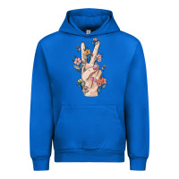 Cobalt hand peace sign Urban Hoodie - MaliasSmallBusiness