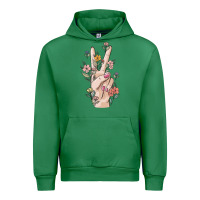 Emerald hand peace sign Urban Hoodie - MaliasSmallBusiness