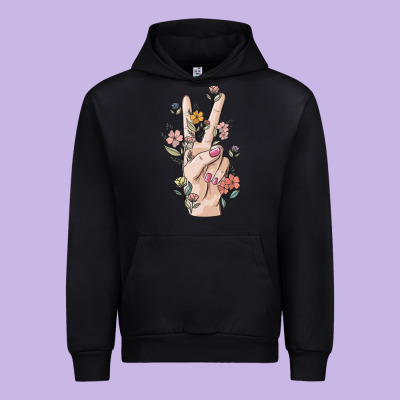 Hand Peace Sign Urban Hoodie Designed By Maliassmallbusiness