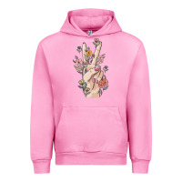 Fuchsia Pink hand peace sign Urban Hoodie - MaliasSmallBusiness
