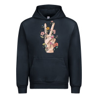 Navy hand peace sign Urban Hoodie - MaliasSmallBusiness