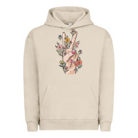 Pigment French Oak hand peace sign Urban Hoodie - MaliasSmallBusiness
