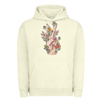 Pigment Pistachio hand peace sign Urban Hoodie - MaliasSmallBusiness