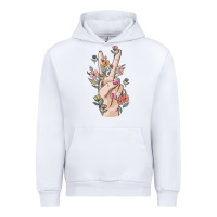 White hand peace sign Urban Hoodie - MaliasSmallBusiness