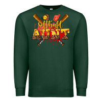 Sports Green softball aunt Premium Sweatshirt - AdoDesignShop
