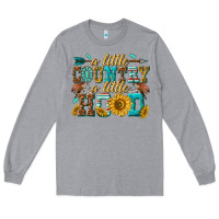 Heather Grey a little country a little hood Long Sleeve Tee - texasbilliewilder