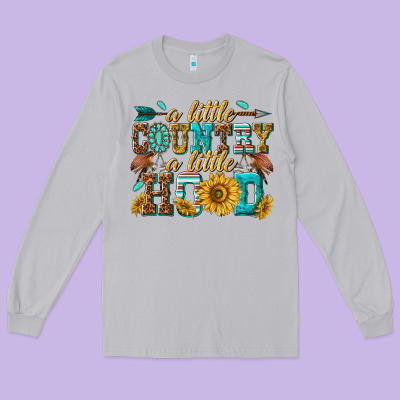 Long Sleeve Tee a little country a little hood