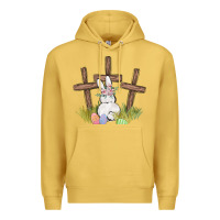 Antique Gold floral watercolor easter bunny cross Premium Hoodie - MaliasSmallBusiness
