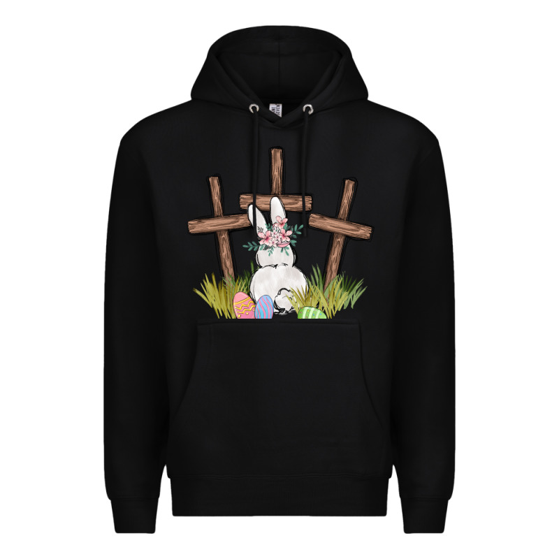 Floral Watercolor Easter Bunny Cross Premium Hoodie by MaliasSmallBusiness | Teevron