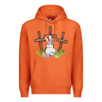 Carrot floral watercolor easter bunny cross Premium Hoodie - MaliasSmallBusiness