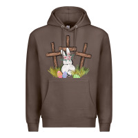 Coffee floral watercolor easter bunny cross Premium Hoodie - MaliasSmallBusiness