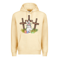 Pina Colada floral watercolor easter bunny cross Premium Hoodie - MaliasSmallBusiness