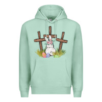 Seafoam floral watercolor easter bunny cross Premium Hoodie - MaliasSmallBusiness