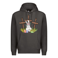Smoke floral watercolor easter bunny cross Premium Hoodie - MaliasSmallBusiness