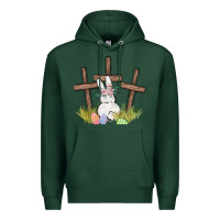 Sports Green floral watercolor easter bunny cross Premium Hoodie - MaliasSmallBusiness