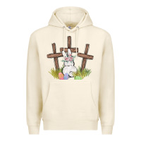 Tofu floral watercolor easter bunny cross Premium Hoodie - MaliasSmallBusiness