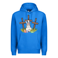 True Royal floral watercolor easter bunny cross Premium Hoodie - MaliasSmallBusiness