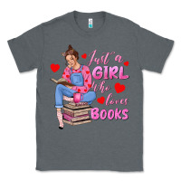 Charcoal Heather just a girl who loves books Classic Tee - texasbilliewilder