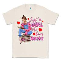 Natural just a girl who loves books Classic Tee - texasbilliewilder