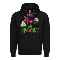 Black sweet and spooky Zipper Hoodie - Zillion Design Studio