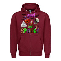 Burgundy sweet and spooky Zipper Hoodie - Zillion Design Studio