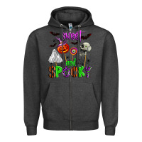 Charcoal Heather sweet and spooky Zipper Hoodie - Zillion Design Studio