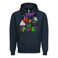Navy sweet and spooky Zipper Hoodie - Zillion Design Studio