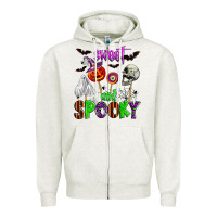 Oatmeal Heather sweet and spooky Zipper Hoodie - Zillion Design Studio