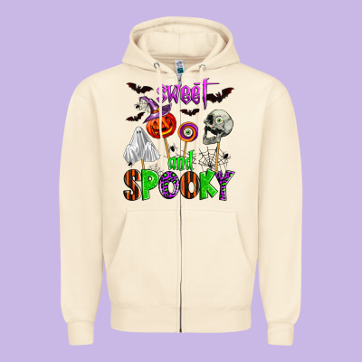 Sweet And Spooky Zipper Hoodie Designed By Zillion Design Studio