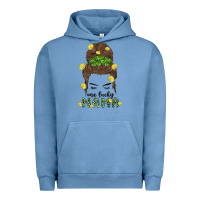 Pigment Pebble Blue one lucky mama Urban Hoodie - MaliasSmallBusiness