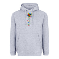 Heather Grey autism mama sunflower white Heavyweight Hoodie - JahusDesignShop