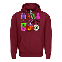Burgundy mama is my boo Zipper Hoodie - Zillion Design Studio