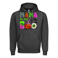 Charcoal Heather mama is my boo Zipper Hoodie - Zillion Design Studio
