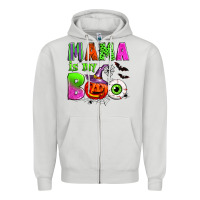 Dove Grey mama is my boo Zipper Hoodie - Zillion Design Studio
