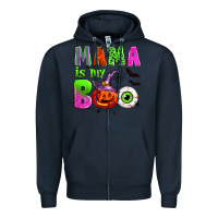Navy mama is my boo Zipper Hoodie - Zillion Design Studio