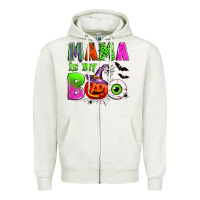 Oatmeal Heather mama is my boo Zipper Hoodie - Zillion Design Studio