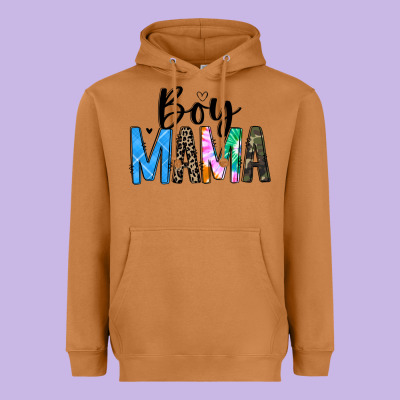 Boy Mama White Heavyweight Hoodie Designed By Jahusdesignshop