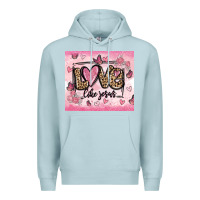 Blue Mist love like jesus Premium Hoodie - MaliasSmallBusiness