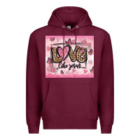 Burgundy love like jesus Premium Hoodie - MaliasSmallBusiness