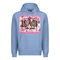 Colony Blue love like jesus Premium Hoodie - MaliasSmallBusiness