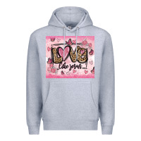 Heather Grey love like jesus Premium Hoodie - MaliasSmallBusiness