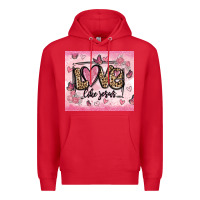 Red love like jesus Premium Hoodie - MaliasSmallBusiness