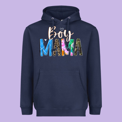 Boy Mama  Black Heavyweight Hoodie Designed By Jahusdesignshop
