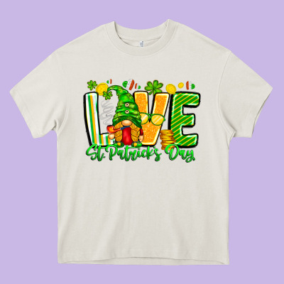 Love St Patricks Day Heavy Core Tee Designed By Cowhidedigitalart