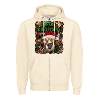 Sandshell merry christmas heifer with cowbells Zipper Hoodie - RanaPortraitStore